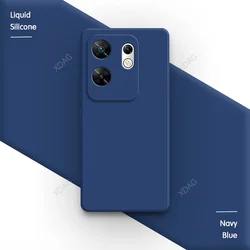 Deluxe Liquid Silicone Protective Phone Case with Camera Guard for Infinix Zero 30 (4G) (Navy Blue)