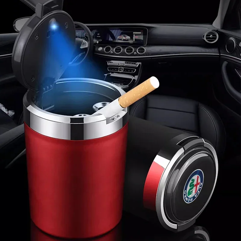 Premium Car Ashtray Cup with Lid and LED Light
