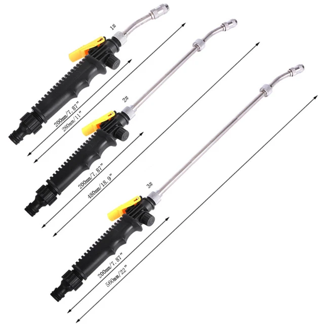 Nagynyomású Vízpisztoly Fúvóka Fogantyú Állítható Tömlő Pálca Permetező Rézmosó Autó Öntöző Növények Sprinkler 30 Cm/48 Cm/56 Cm