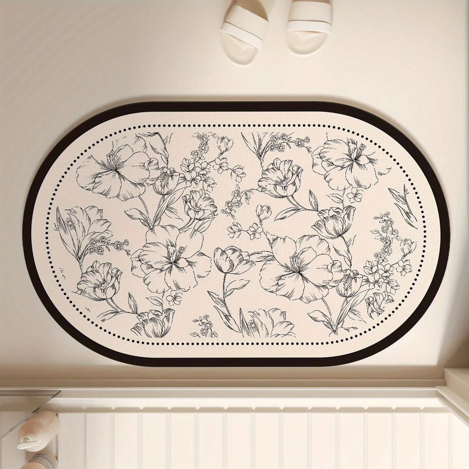 Luxurious French Noir Quick-Dry Anti-Slip Bathroom Mat