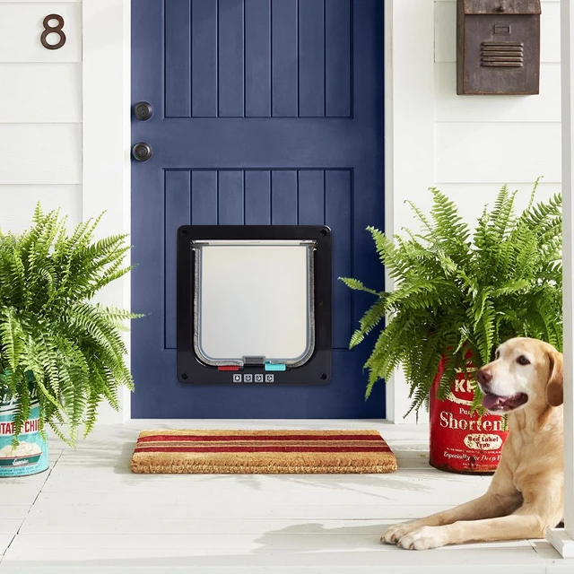 Dog Cat Kitten Flap Puppy Kitten Safety In&out Pet Door with 4 Way Security Lock Door Pet Doors and Sliding Door Safety Pet Door
