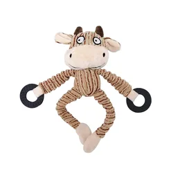 Durable Plush Squeaky Chew Toy (Ox)