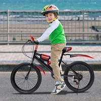 20 "VTT 7 vitesses enfants vélo double disque freins unisexe enfants vélo hauteur réglable vtt garçons filles vélo d'équitation 6