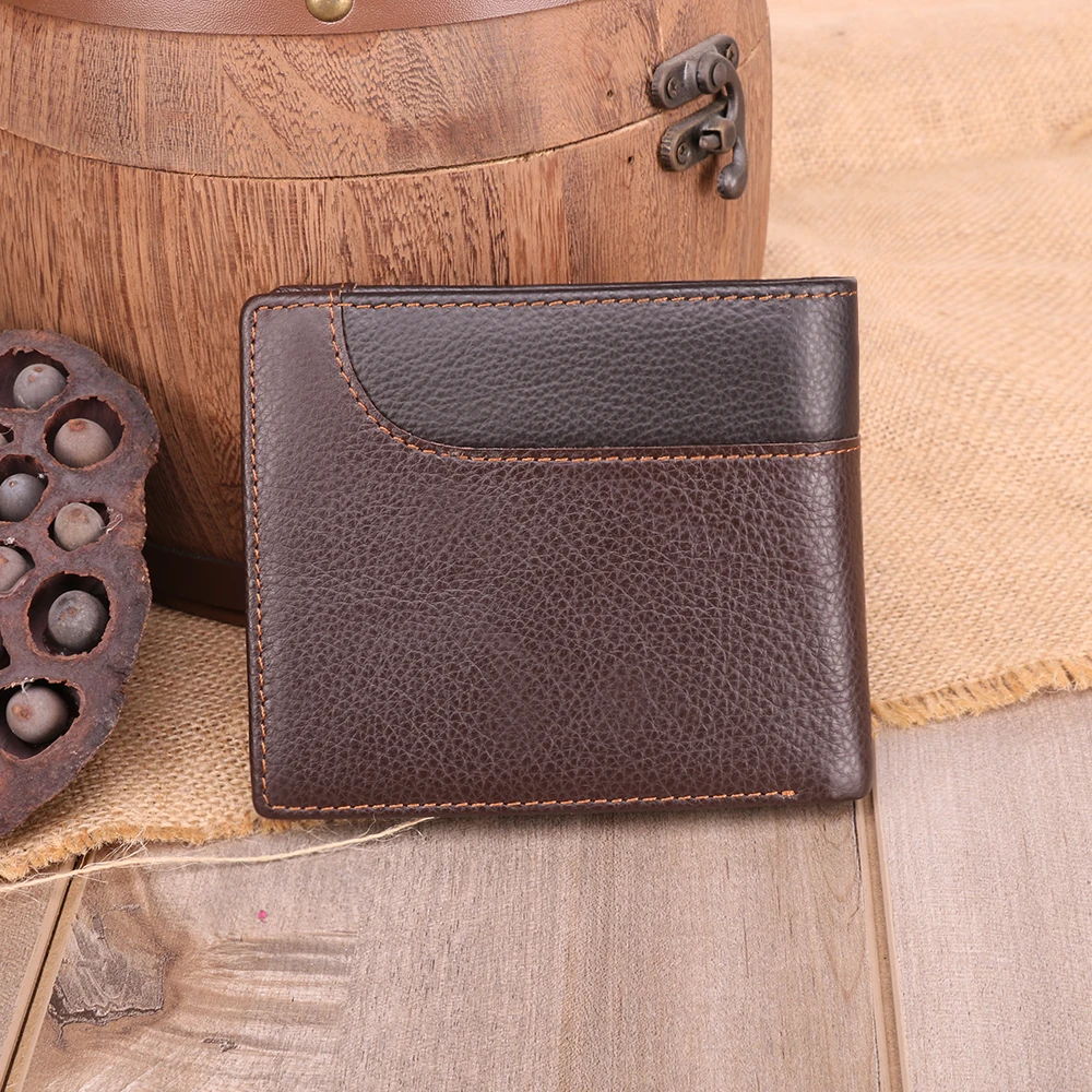 Business leather wallet retro men's Money clip multi-card rfid anti-theft brush fashion gentleman bag Coin purses luxury wallet