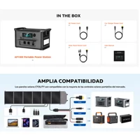 Station d'alimentation portable CTOLITY AP1000 1800W, générateur solaire, batterie Lifepo4 avec panneaux solaires 200W, pliable et portable 2