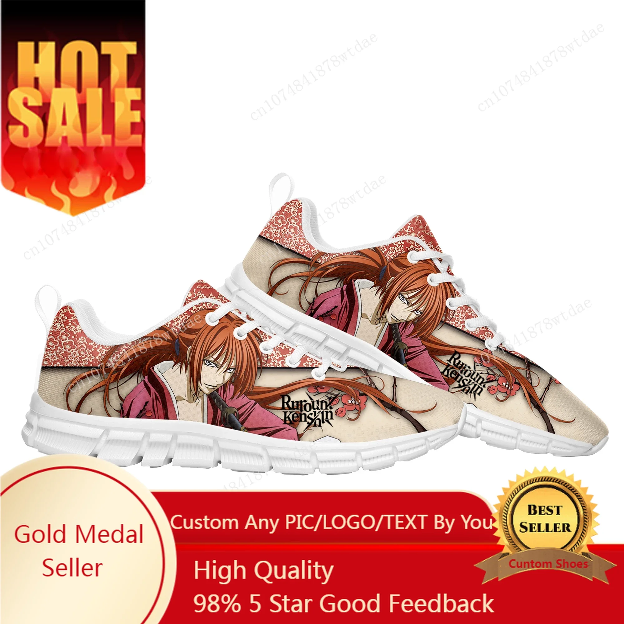

Rurouni Kenshin Himura Sports Shoes Mens Womens Teenager Kids Children Sneakers High Quality Manga Comics Sneaker Custom Shoe