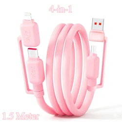 Ultra - Power Magnetic Multi Fast Charging & Data Cable - 240W, USB to Type C 4 - in - 1 (NonMagnetic - 1.5M - B)