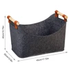 45 X 32 X 40 Cm 57 L Firewood Box Felt Basket with Wooden Handles Large Capacity Foldable Wood Basket for Fireplace & Wood Stove 6