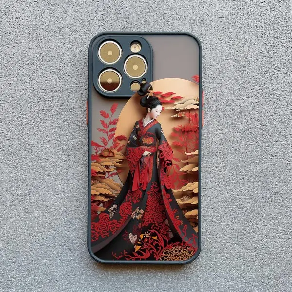 Chinesischer Antik-Stil Mädchen-Malerei Kunst Handyhülle für iPhone 17 15 Plus 16 15 14 13 12 11 Pro Max Mini XS X XR Stoßfeste Hülle – Detail 5