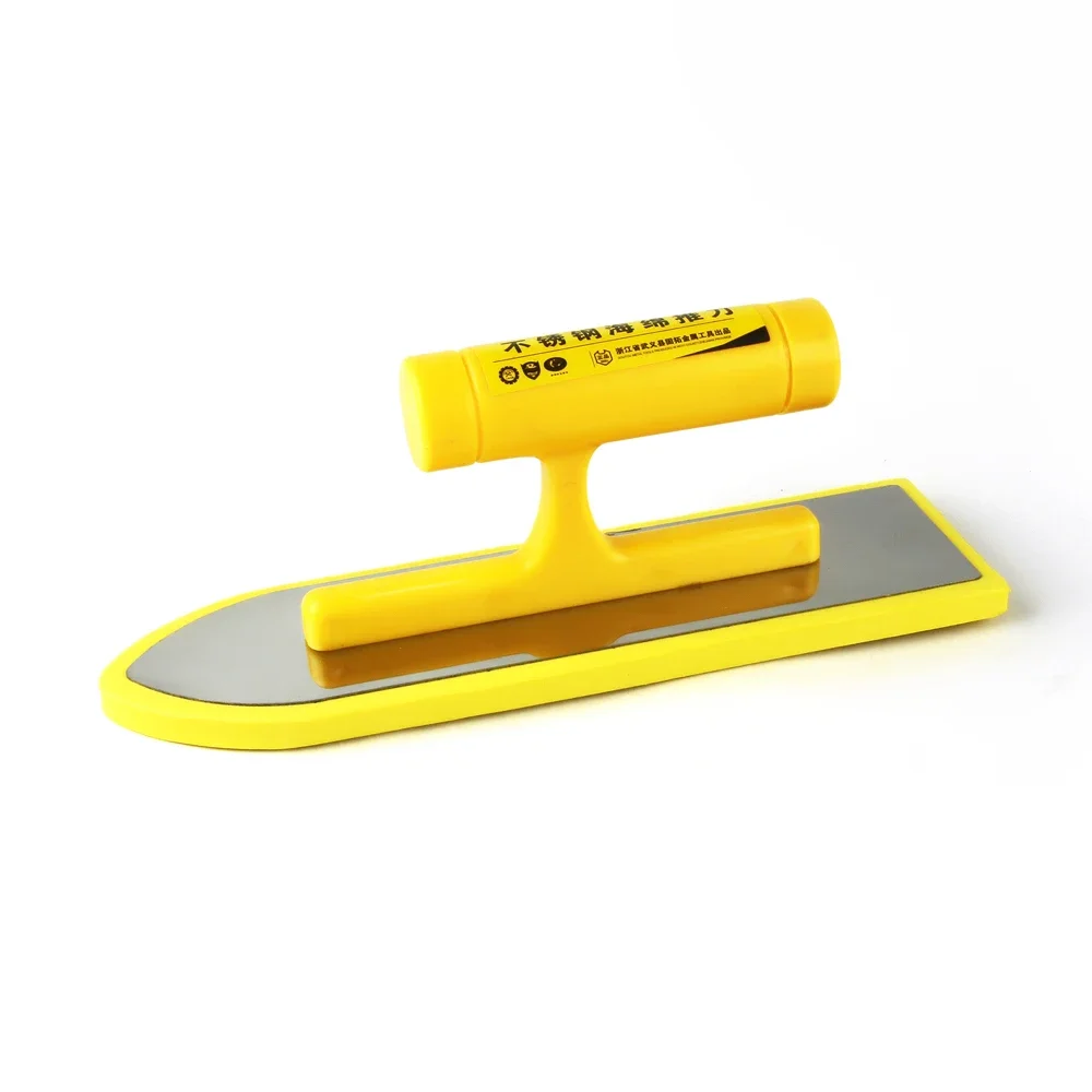 Stainless Steel Tile Caulking Trowel Mosaic Builders Masons Plastering Sponge trowel Bricklayer Tool 225mm Length 10mm Thickness