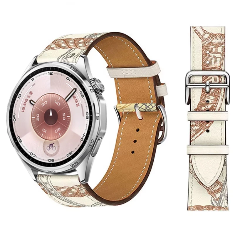 Elegant Leather Wristband Replacement for Smartwatches - 20mm/22mm Strap Bracelet