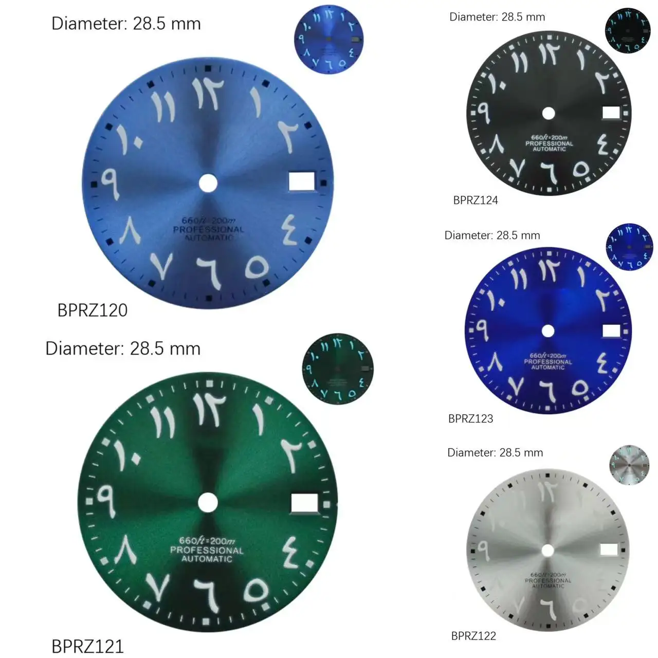 

Аксессуары для часов 28,5 мм Арабский Зеленый светящийся циферблат одиночный календарь арабский NH35 автоматический механизм