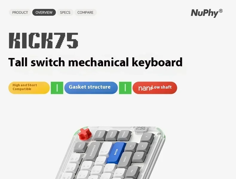 Nuphy Kick75 シルバースイッチ Amazon.com: nuphy Kick75 Wireless Low Profile Keyboard with