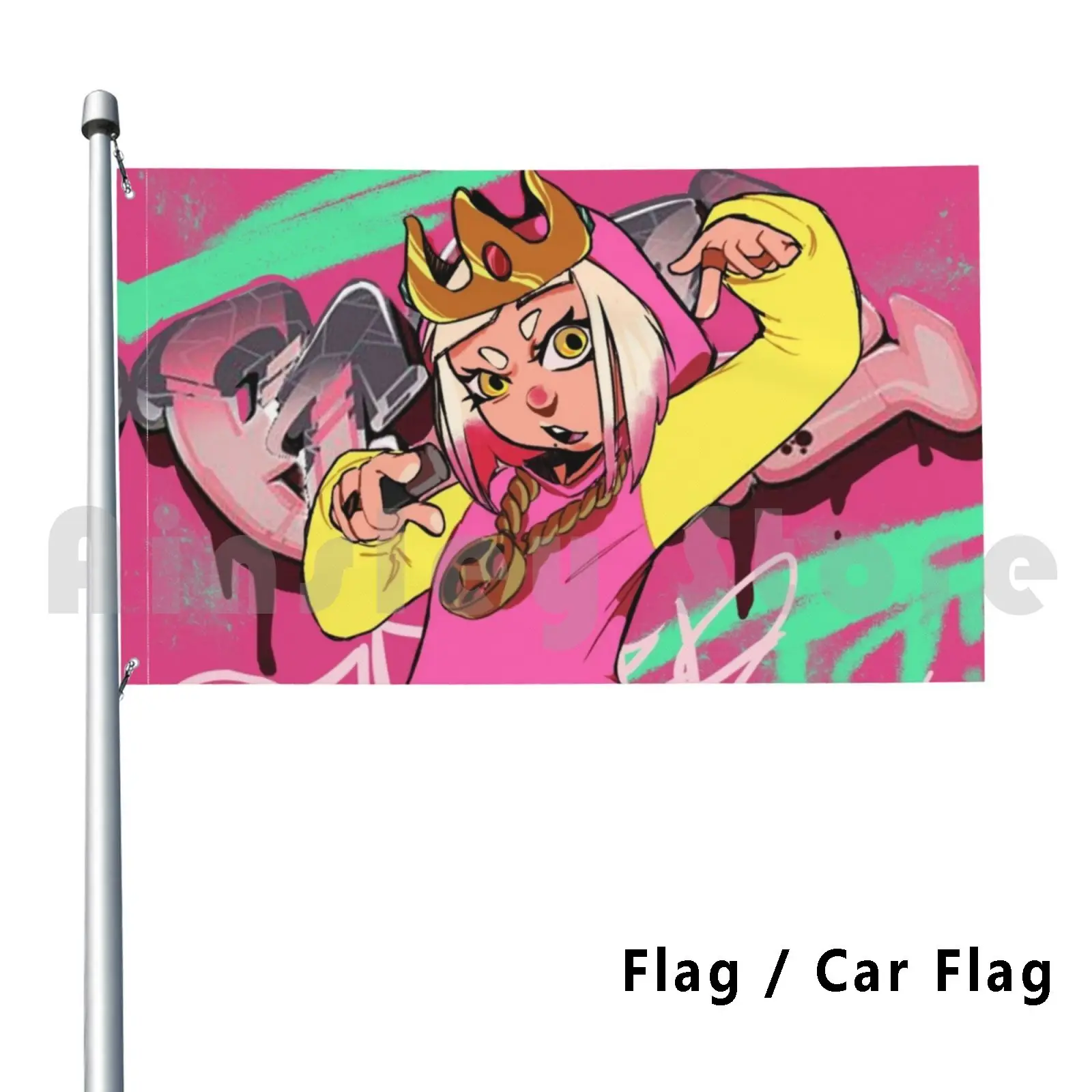 Human!Pearl Flag Car Flag Funny Splatoon Splatoon 2 Off The Hook Pearl Marina Idol Videogioco