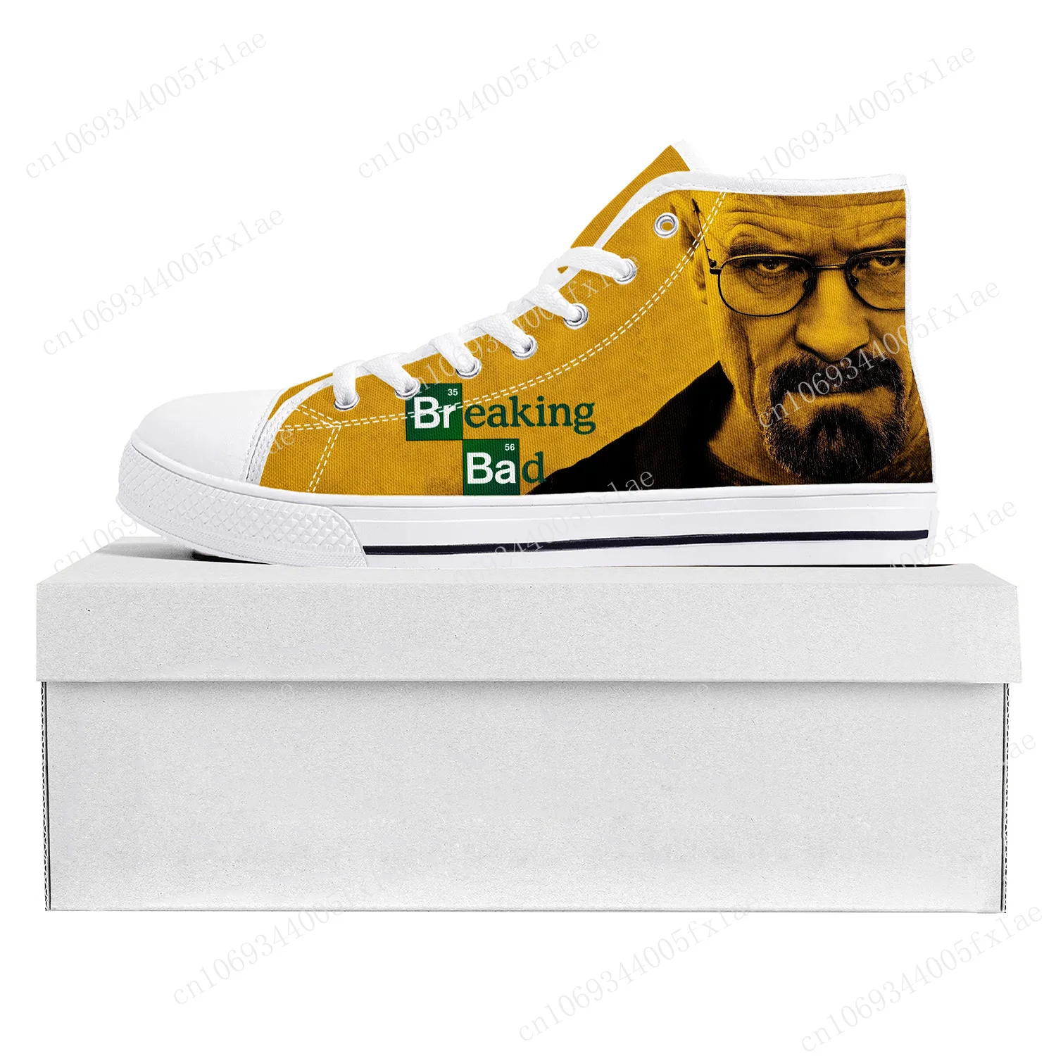 

Breaking Bad Heisenberg High Top High Quality Sneakers Mens Womens Teenager Canvas Sneaker Casual Couple Shoes Custom Shoe White