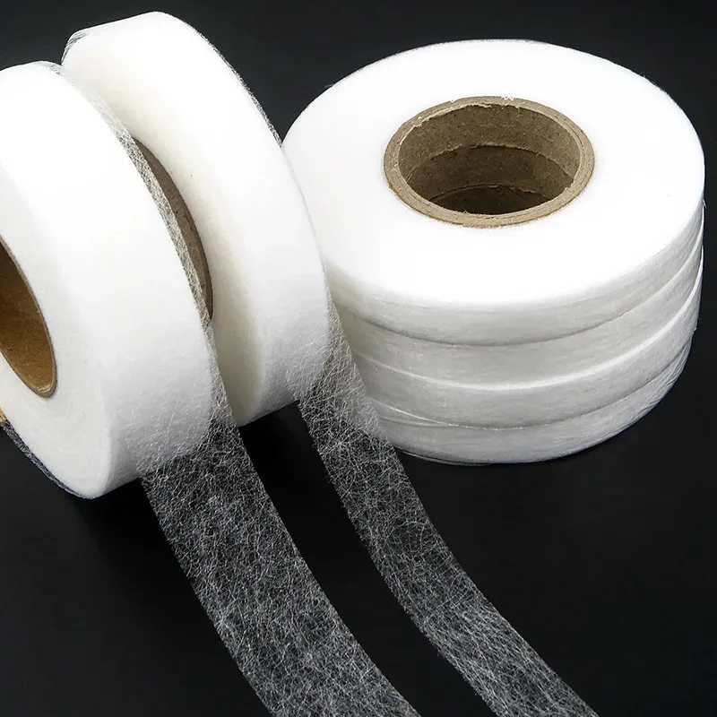 1/2roll Double-sided Non-woven Interlining Adhesive Tape Iron On Tape Edge Shorten Repair Pants For Hats Clothes Sewing Crafts