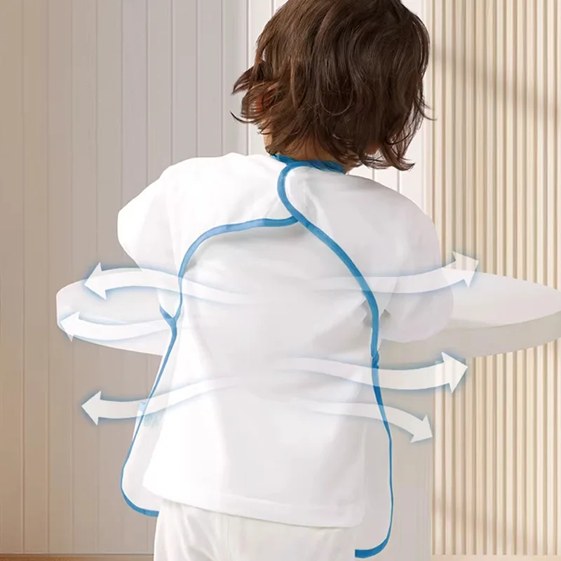 아이베딜라 방수 긴팔  턱받이 1-3세용 긴소매 미술 앞치마 주머니 포함 용 식사 앞치마 남아 여아용