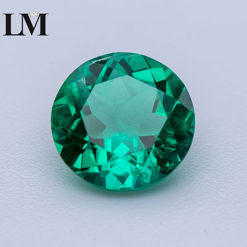 

Lab Grown Emerald Diamond Round Cut Columbia Emeralds Gemstone Advanced Jewelry Rings Earrings Making with AGL Certificate