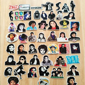 51 Adesivi Michael Jackson, Sticker Decorativi Fai-da-Te per Valigie, Auto, Tablet, Computer, Frigoriferi