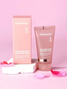 Collagen Night Wrapping Mask Rejuvenation Moisturizing Brightening Korean Face Mask Make Glowy Skin Elasticity Facial Mask - Thumbnail 8