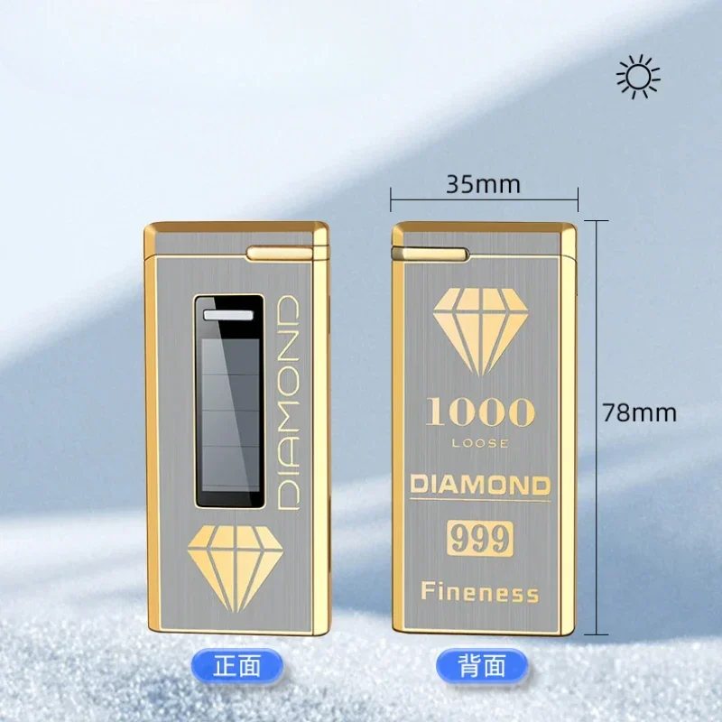 New Creative Solar Rechargeable Lighter Metal Red Flame Modern Simple Personality High-end Inflatable Gift Lighter Men's Gift 3