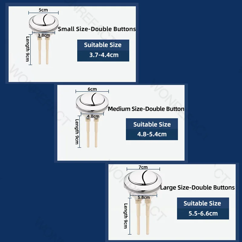 Bathroom Toilet Tank Push Tank Round Button Two-button Pushbutton Side Buttons Square Button Toilet Flush Lever