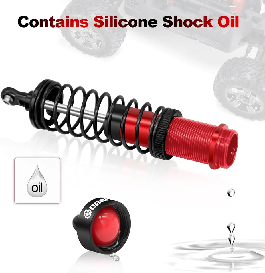 100/115mm RC Shock Absorbers - Big Bore Oil Dampers For Arrma/Traxxas 1/10-1/8 Scale Cars (Blue)