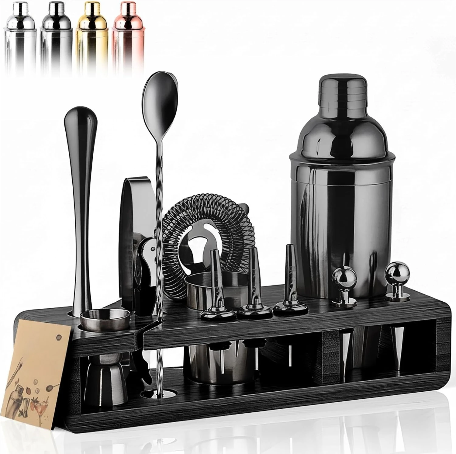 Black Bartender Cocktail Shaker Set 1