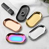 Simple Nordic Ins Oval Tray Stainless Steel Jewelry Storage Tray Multi-purpose Desktop Storage Tray Metal Home  Pantry Organizer 1