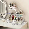 1pc Varnished Metal Cosmetic Organizer - Lightweight, No-Installation Makeup Storage Rack | Modern Vanity Countertop Shelf 4