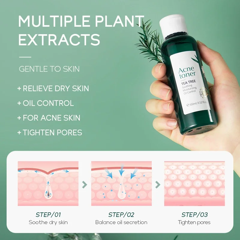 100ml Fenyi Tea Tree Anti Acne Toner Refreshing Moisturizing Moisturizing Softening Lotion Skin Care