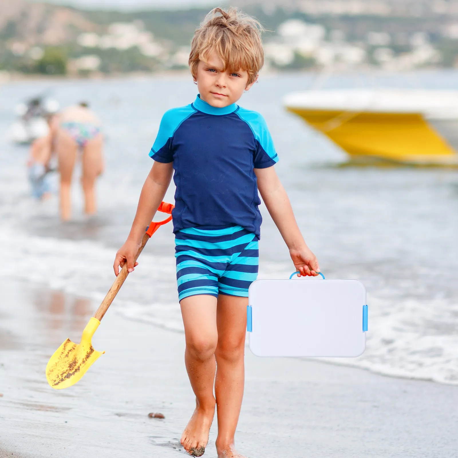 휴대용 모래놀이 상자, 대용량 보관함, 어린이용 해변/마당 야외 놀이용 ABS 소재