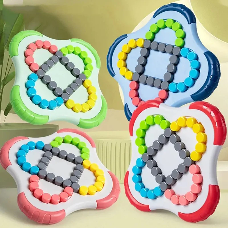 Montessori Rotating Magical Bean Cube Fingertip Toy Children Mind Brain Teaser Game Spinners Stress Relief Toys Boy Girl Gift 4