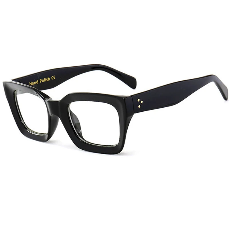 Black Square Glasses Retro Clear Lens Eyewear Ultralight Acetate Transparent Optics Glasses Frames for Men Women