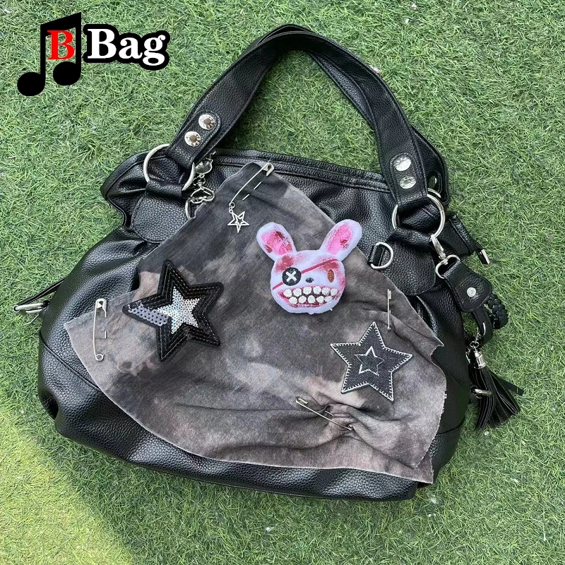 Grunge Crossbody Bag Y2K Hippie Multi-pocket Purse Vintage Canvas Messenger  Bag Punk Shoulder Bag Indie Preppy Wallet (Green,Large)