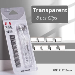 Compact Traceless Reusable Stapler for Office and School Use (Transparent)