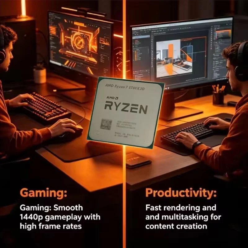 중고 R7 5700X3D AMD Ryzen 7 5700X3D 4.1GHz 8코어 16스레드 CPU 7NM L3=96M 100-000001503 소켓 AM4(팬 없음)