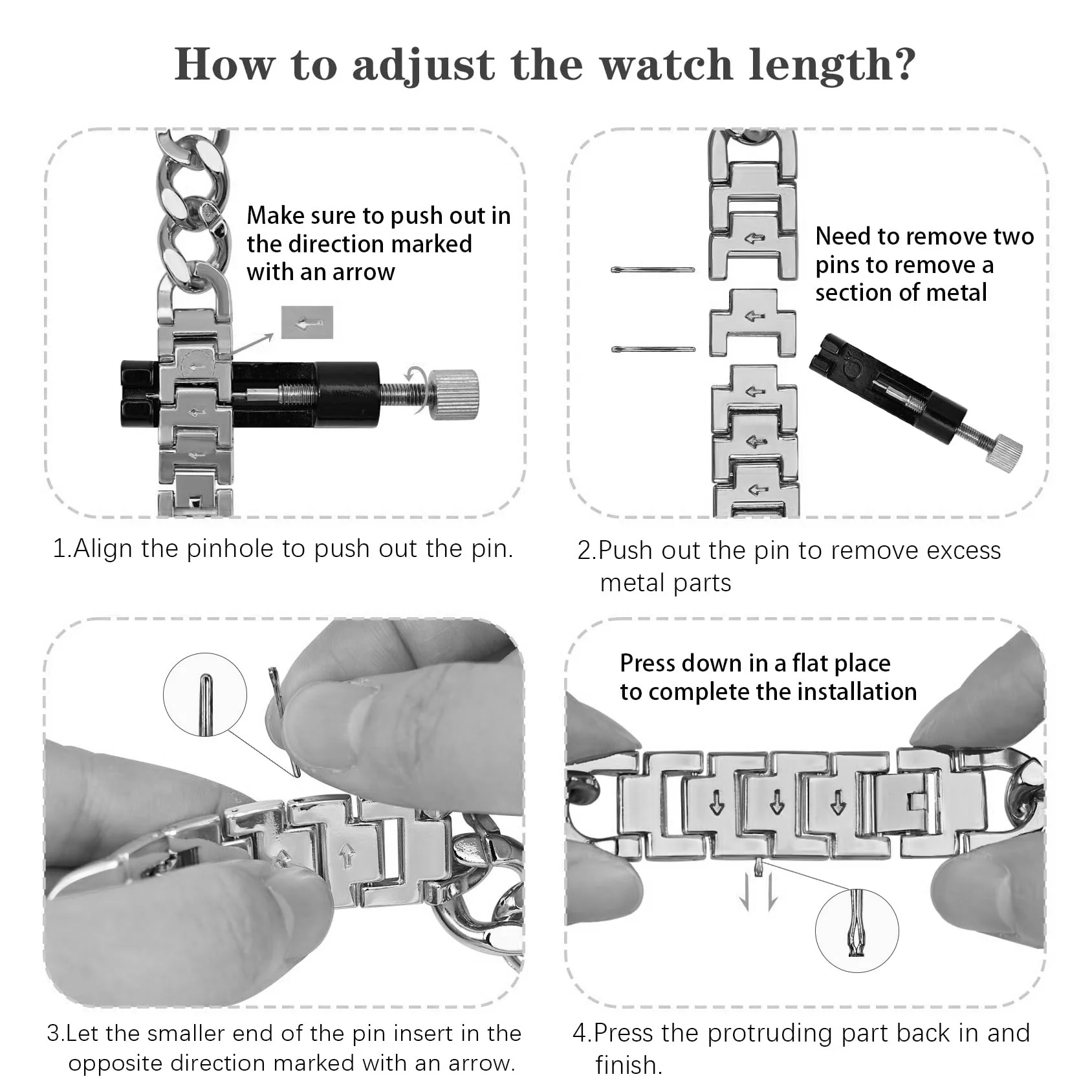 Elegant Metal Bracelet Strap for Smartwatches - Women's Premium Watchband Accessory