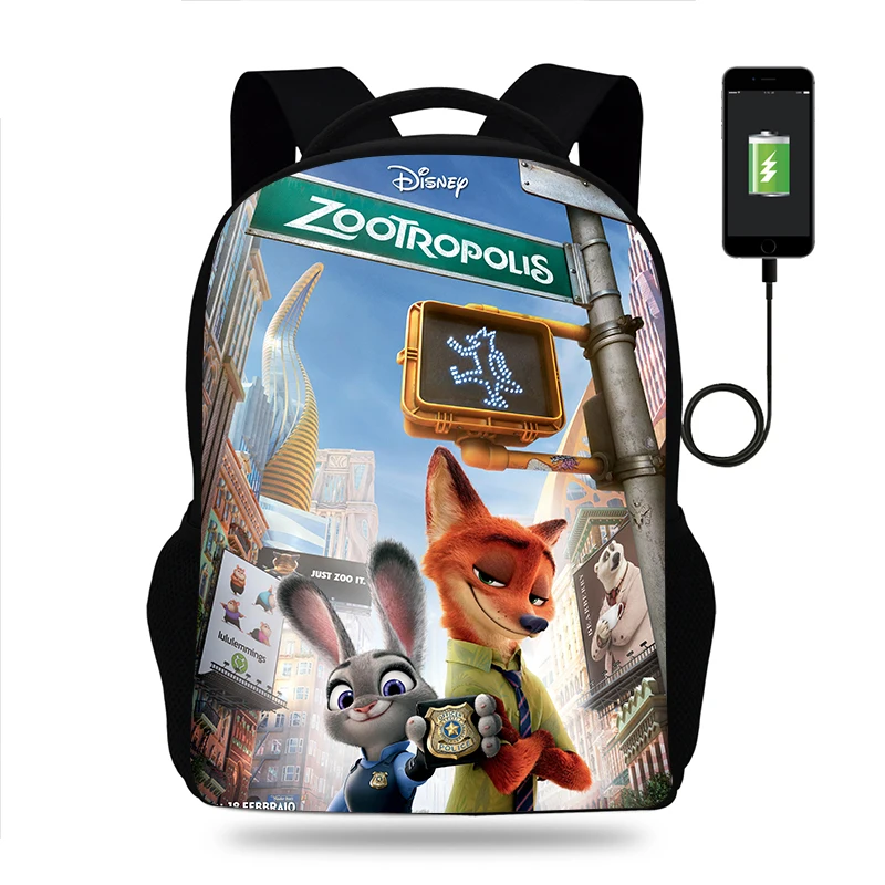 Disney Zootopia Zootropolis Backpack Boys Girls School Bag