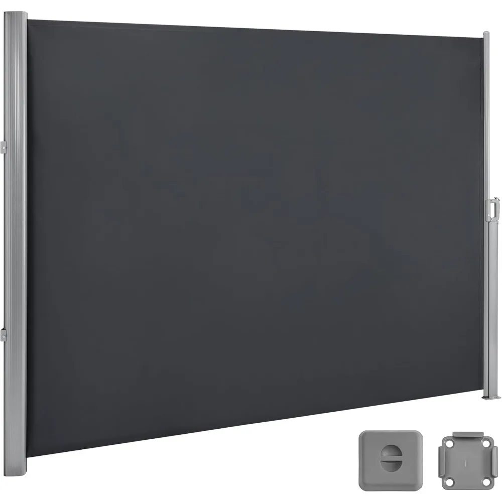 78x138" Aluminum Patio Retractable Side Awning, Fully Assembled Waterproof Sunshade Privacy Screen for Garden, Balcony and Pools
