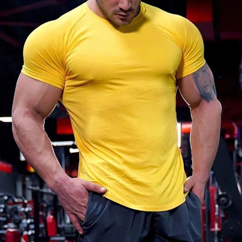 

2023 New largetype Men Compression T-shirt men Sporting Skinny Tee Shirt Male Gym Running Black Quick dry T-shirt Fitness Sports