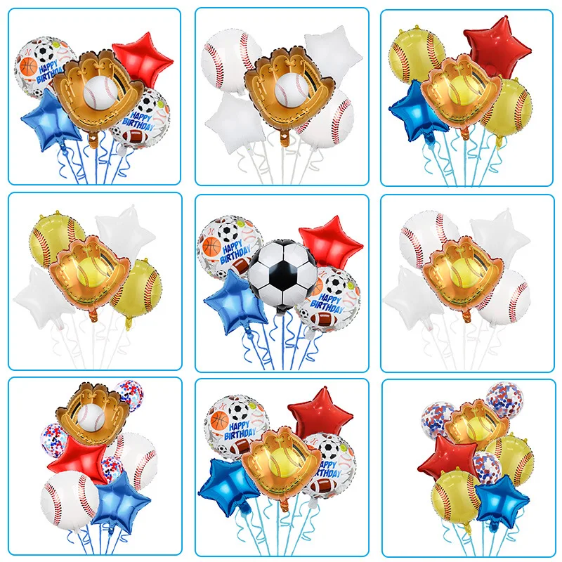 디즈니 야구 장갑, 축구, 스포츠, 어린이 생일 테마 장난감, 알루미늄 필름 풍선