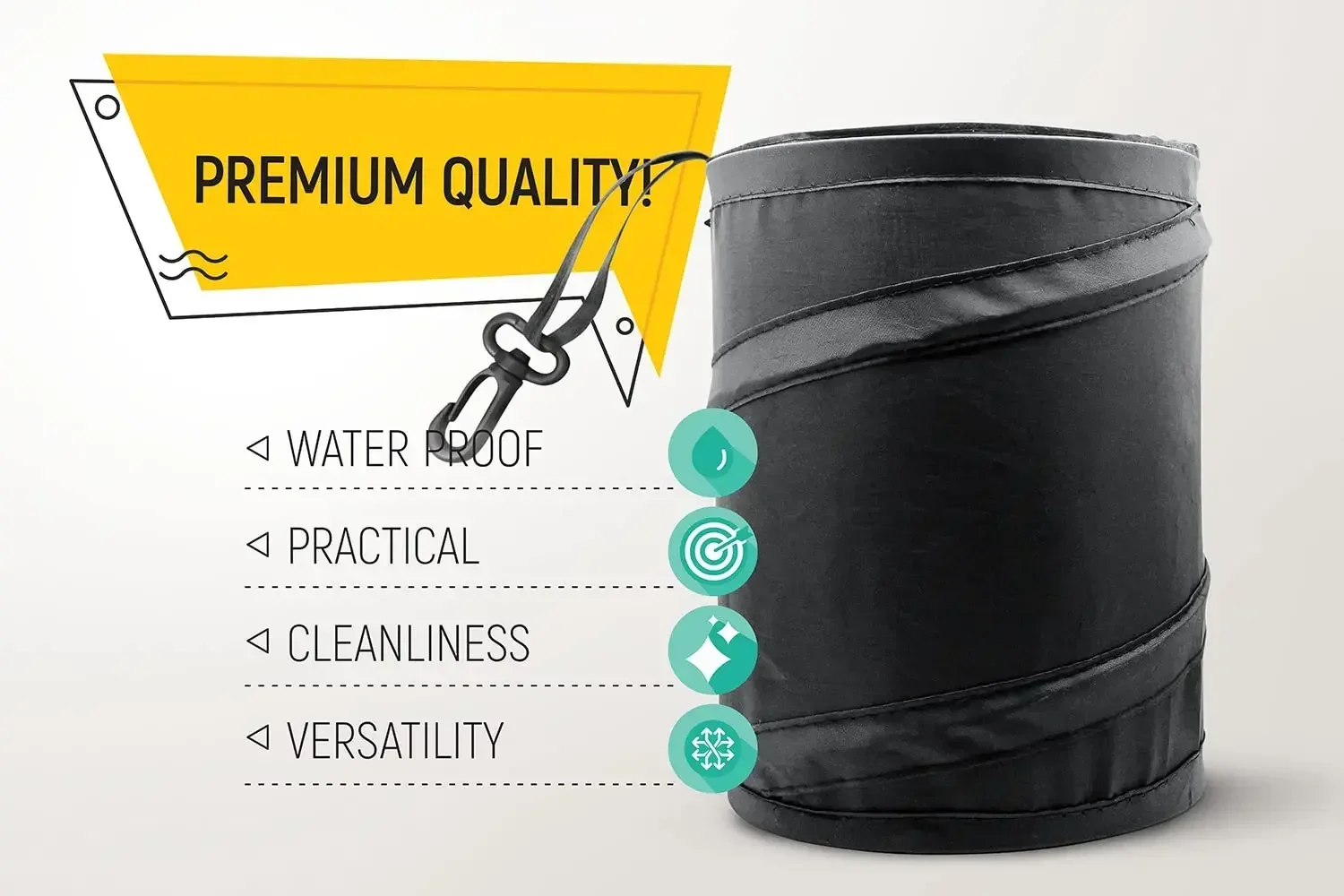 Coolinker Car Trash Can Portable Garbage Bin Collapsible Pop-up Water Proof Bag Waste Basket Bin Rubbish Bin 1 Pack car trash can