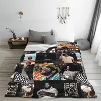 Rod Wave Hip Hop Rapper Flannel Blanket Singer Music Creative Throw Blankets Home Hotel Sofa 125*100cm Quilt Lightweight Thin 2