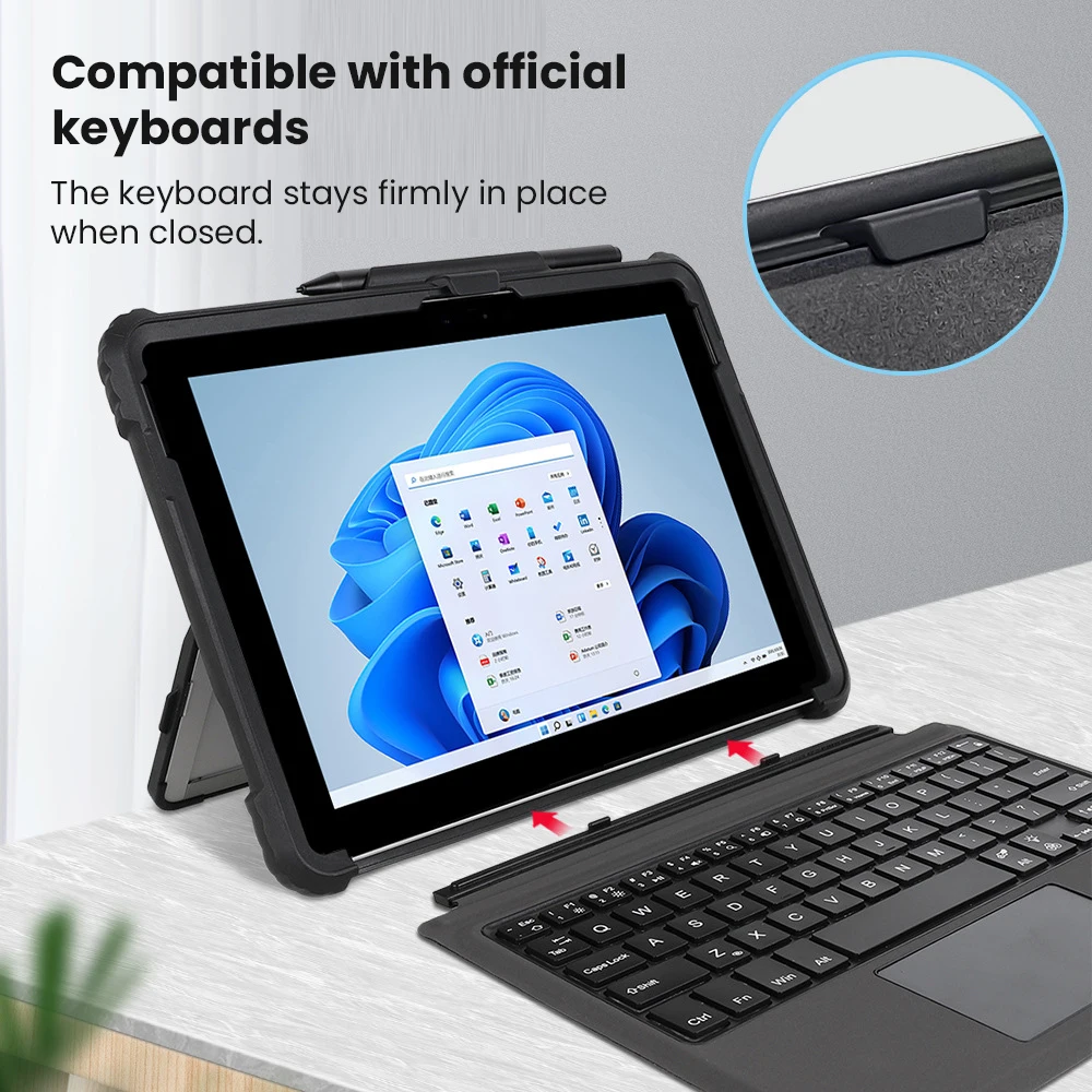 For Microsoft Surface Pro 9 8 7+ 7 6 5 4  Surface GO 1 2 3 All-in-One Protective Case Rugged Cover Case with Magnetic Pen Holder