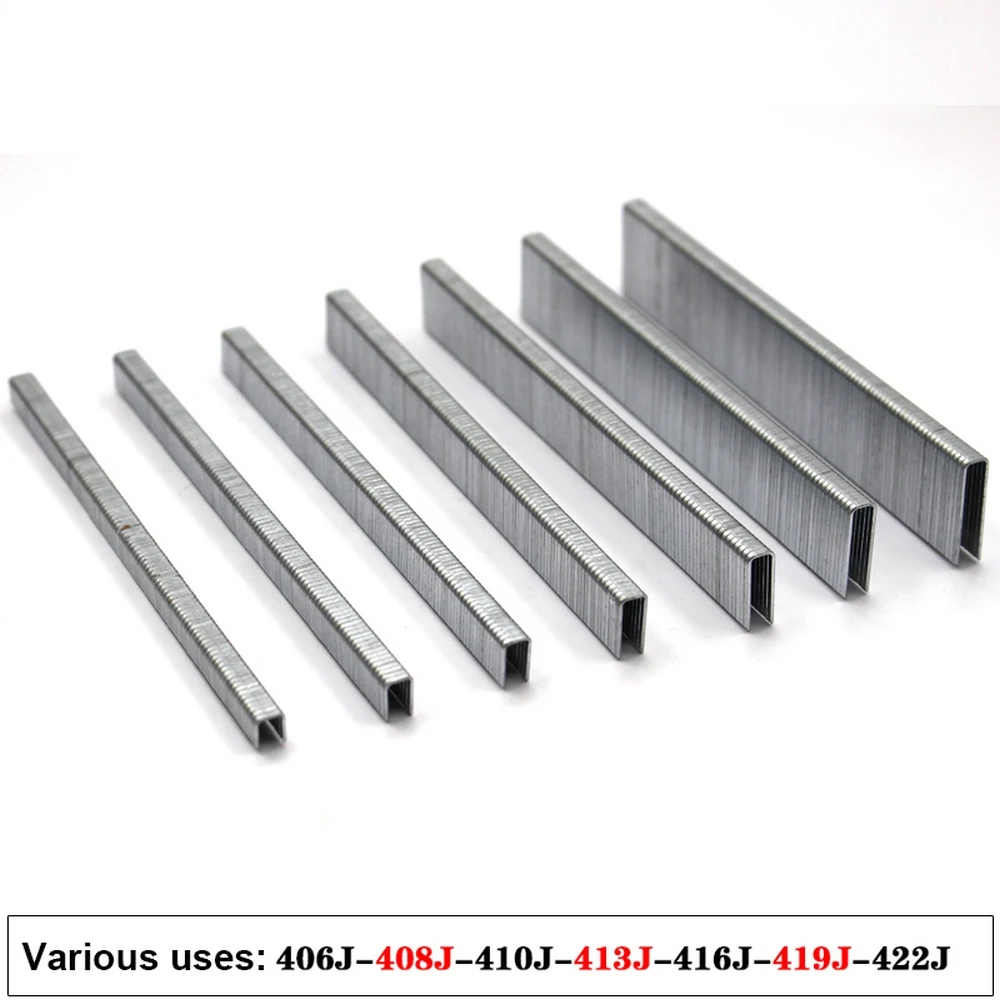 5000PCS Staples Pneumatic Nail Guns Electric Coding Common 406J/408J/410J/413J/416J/419J/422J U Steel Nails Nailer Furniture 2