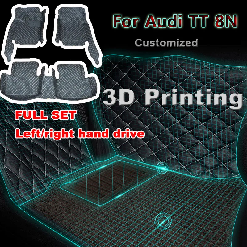 

Car Floor Mats For Audi TT 8N MK1 1998~2006 Protective Carpets Auto Rugs Luxury Leather Mat Durable Pad Set Car Accessories 2005