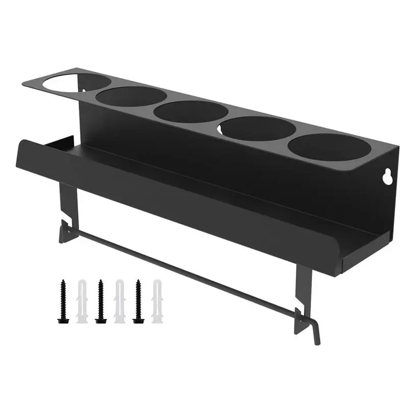 Paint Bottle Storage Rack 5-Hole Wall Mounted Storage Holder Large Opening Design Spray Can Organizer Shelf For Spray Can