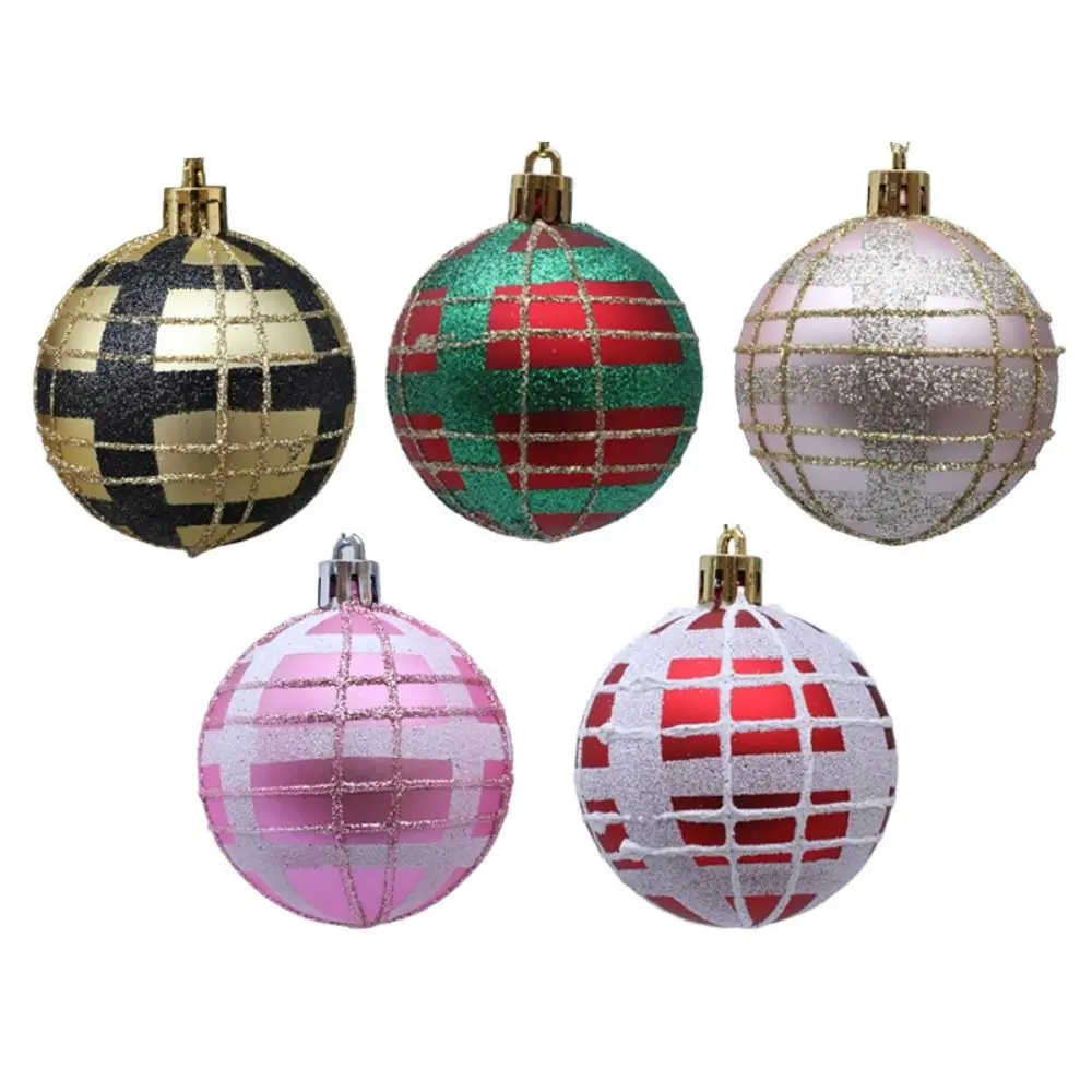 6pcs 6cm Christmas Balls Pendant Painted DIY Merry Christmas Decor Electroplated Shatterproof Christmas Gift Balls Party Favors