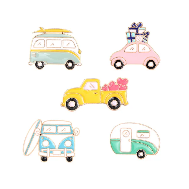 클래식 자동차 에나멜 핀 - 귀여운 차량을 상징한 멋진 브로치